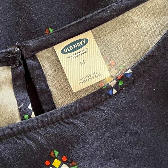 OLD NAVY NAVY BLUE SHIFT DRESS WITH RUFFLE BELL SLEEVES 💙🌻 - Picture 3 of 4